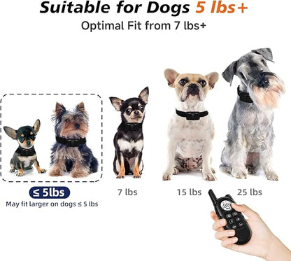 Tiniest Dog Shock Collar, Lightest Dog Training Collar with Remote for Small Dogs 5-15lbs & Medium Large Dogs/Puppies, Waterproof, Rechargeable, 1300ft Range (Black&Ultra Tiny)