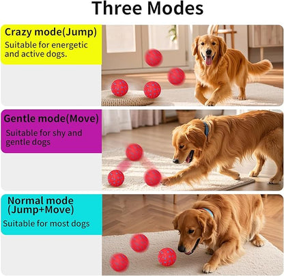 NETRCO Smart Interactive Dog Toys, Activated Moving, Bouncing, Rotating Ball for Medium/Large Dogs, 2025 E-TPU Material, Motion-Activated Dog Gift to Keep Them Busy (Orange) (Red)