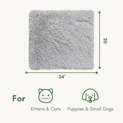 petfelix Self-Warming Cat Mat, Non-Skid Thermal Pet Blanket for Indoor & Outdoor Cats, Washable Insulated Mat for Cat House or Carrier, 24"x20", Gray