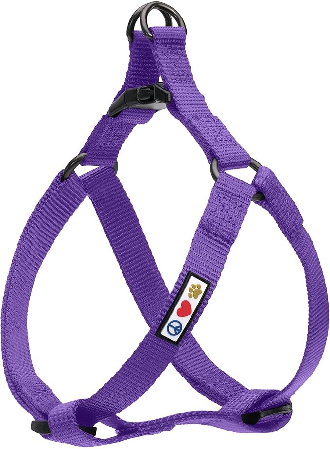 Pawtitas Solid Step-in Dog Harness – Adjustable No-Pull Vest for Puppies to Seniors, Safe & Comfortable XS Purple