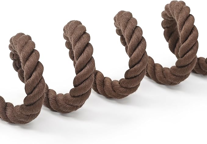 Mile High Life Dog Leash, Braided Cotton Rope Leashes with Leather Tip - Heavy Duty Metal Clasp, 6FT, 1/2" Thick - Wedding, Walking & Training Leash for Small Medium Large Dogs (Dark Brown)