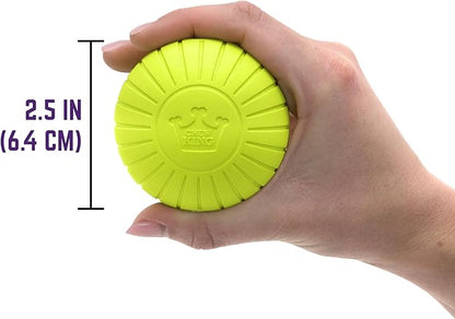 Chew King by Mammoth Supreme Rubber Dog Fetch Balls (8-Pack), Durable 2.5” Natural Rubber Balls with Safety Air Vent, High Bounce Fetch Toys for Aggressive Chewers, Launcher Compatible - Yellow