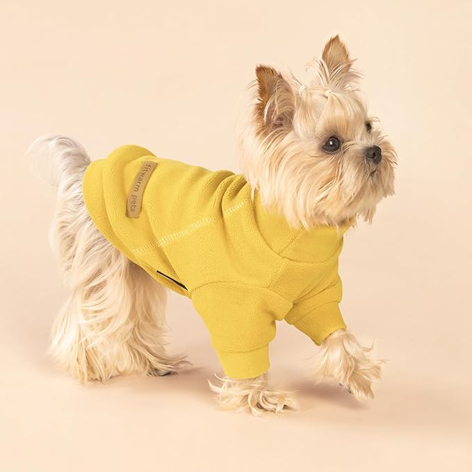 Fitwarm 3 Pack Classic Fleece Dog Sweater, Turtleneck Dog Sweatshirt, Winter Clothes for Small Dogs Boy Girl, Pet Pullover Jumper, Cat Apparel, Orange, Yellow, Coffee, XXL