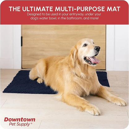 My Doggy Place Dog Mud Mat, 36" x 26" Navy Blue – Thick Microfiber Entry Rug for Snow, Mud & Salt – Absorbent, Quick-Dry, Washer-Safe & Non-Slip, Large
