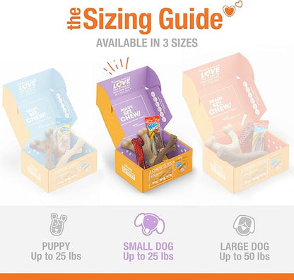 Nylabone Dog Gift Box, Includes 3 Strong Chew Toys and 1 Natural Treat, Gifts for Dogs, Small - Up to 25 lbs, 4 Pack