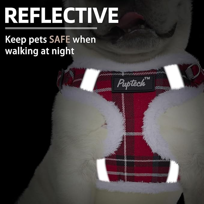 PUPTECK Dog Harness and Leash Set Small Sized, Step in No Pull Adjustable Puppy Cat Harness Reflective Pet Vest