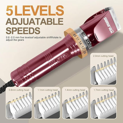 Professional Dog Grooming Clippers for Thick Coat - Dog Hair Trimmer for Grooming- Sheep Shears for Thick Hair – Pet Grooming Clippers for Dogs, Cats, Sheeps, Horse (Rose Gold)