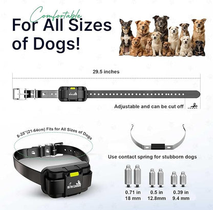 My Pet Command Long Range Dog Training Collar with Remote 1 Mile/5280 Ft, Safe Shock, Vibrate, Tone, Flashing Beacon Lights, Rechargeable Waterproof Remote Device, add up to 2 Collars. 1 Collar Pack