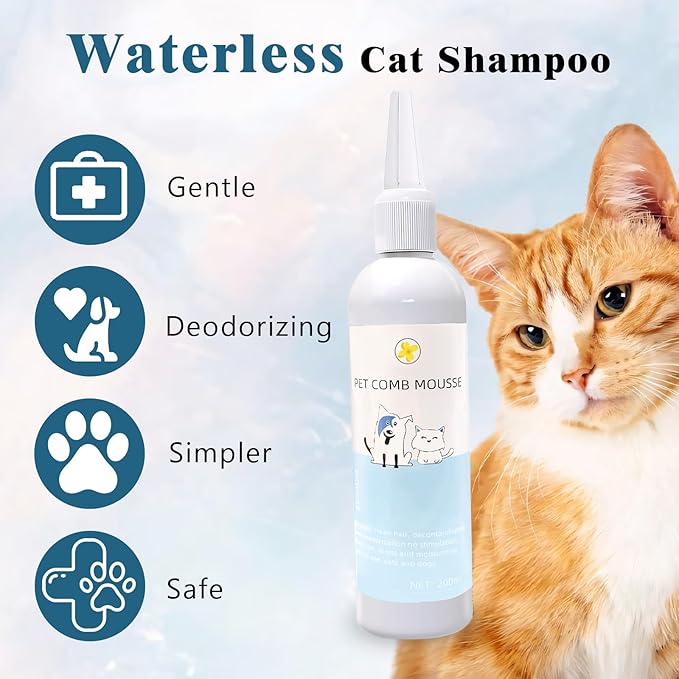 Pet Steam Brush Spray Refill for Dogs & Cats – Concentrated Waterless Shampoo, Pet Comb Leave-In Serum, 3-in-1 Grooming Spray Comb Mist, 1*Shampoo(Steam Brush not Included)