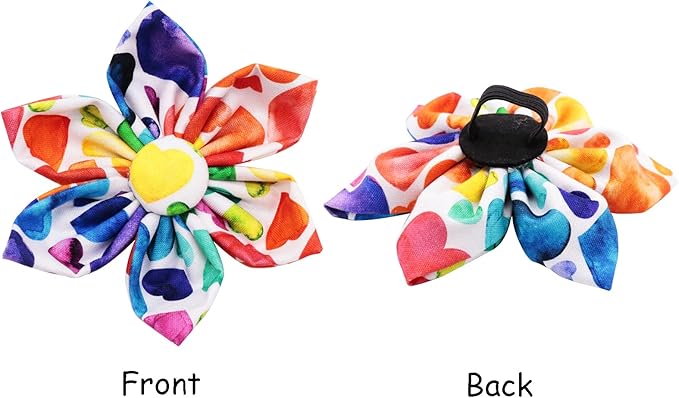 Lionet Paws Dog Collar with Flower, Soft and Comfortable, Adjustable Collar for Large Dogs Girl, Neck 16-24 inches