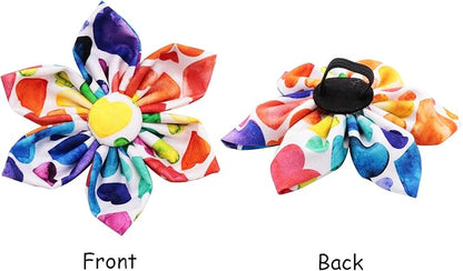 Lionet Paws Dog Collar with Flower, Soft and Comfortable, Adjustable Collar for Large Dogs Girl, Neck 16-24 inches