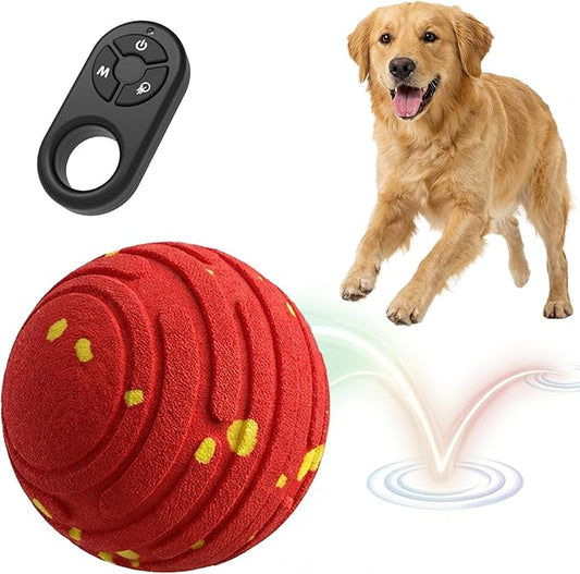 TBC PET Interactive Dog Toys with Remote Control, Smart Interactive Dog Ball with 3 Modes, Auto-Moving&Bouncing, High-Resilience&Chew Resistant E-TPU Dog Ball, IPX6 Waterproof, Rolling Ball Dogs