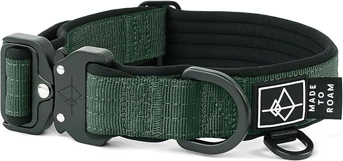 MADE TO ROAM Comfort Collar - Adjustable Nylon Dog Collar with Soft Comfortable Padding, Light Aviation Aluminum Metal Buckle for Small, Medium and Large Dogs (Maine Marina, Size 0)