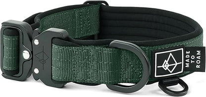 MADE TO ROAM Comfort Collar - Adjustable Nylon Dog Collar with Soft Comfortable Padding, Light Aviation Aluminum Metal Buckle for Small, Medium and Large Dogs (Maine Marina, Size 4)