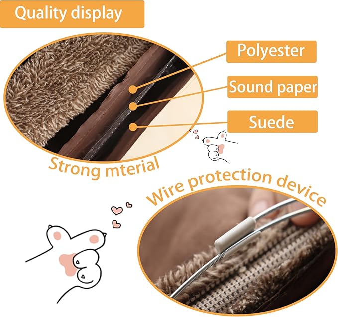 Terunat Cat Tunnel for Indoor Cats, 51×12 inch Foldable Big Cat Tunnel, Brown Suede Pet Tunnels with Two Peepholes and a Bubble Ball