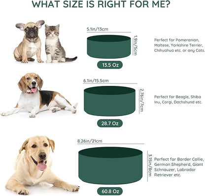 SPUNKYJUNKY 60OZ Ceramic Dog and Cat Bowl, Modern Cute Weighted Food Water Bowl for Replacement Green (1 Pack)
