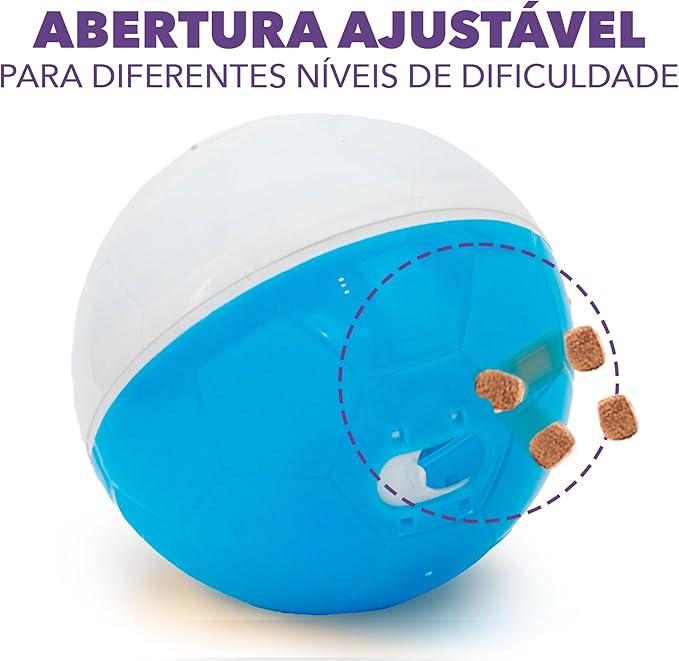amicus Mini- Treat Dispensing Pets Toys Crazy Ball - PetsTreat Ball, Interactive Dog Feeder, Enrichment Toy for Pets Treat Dispensing, Interactive Pets Toys - Adjustable - Blue&White, 100g/3.5 oz