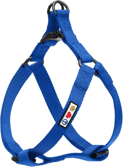 Pawtitas Solid Step-in Dog Harness – Adjustable No-Pull Vest for Puppies to Seniors, Safe & Comfortable M Blue