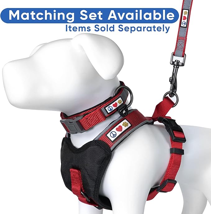 Pawtitas 6 FT Padded Dog Leash with Comfortable Neoprene Padding Handle - Red Lead | Small Reflective Dog Leash with Highly Reflective Band Perfect for Medium and Large Dogs and Puppies.