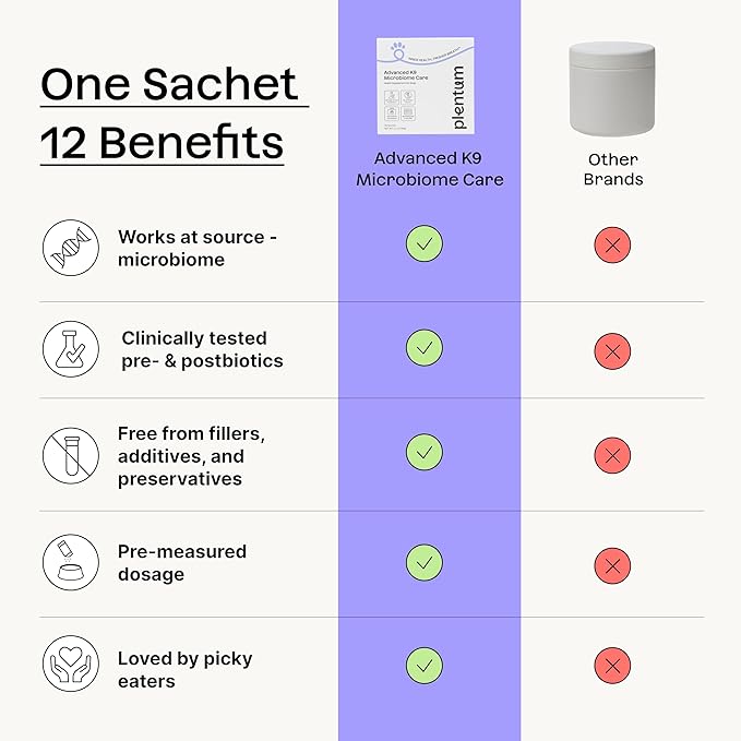 Daily Prebiotic + Postbiotic Dog Supplement Powder | 12-in-1 Support for Gut, Joints, Allergy, Immunity, Calming & Oral Health | Human-Grade Ingredients, No Artificial Flavors-No Fillers - 30 Sachets