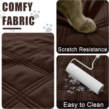 Smiry Waterproof Dog Bed Cover Blanket 40x50, Soft Reversible Pet Blanket, Washable Leakproof Cats Dogs Couch Cover for Sofa, Couch, Furniture, Lattice, Chocolate/Chocolate