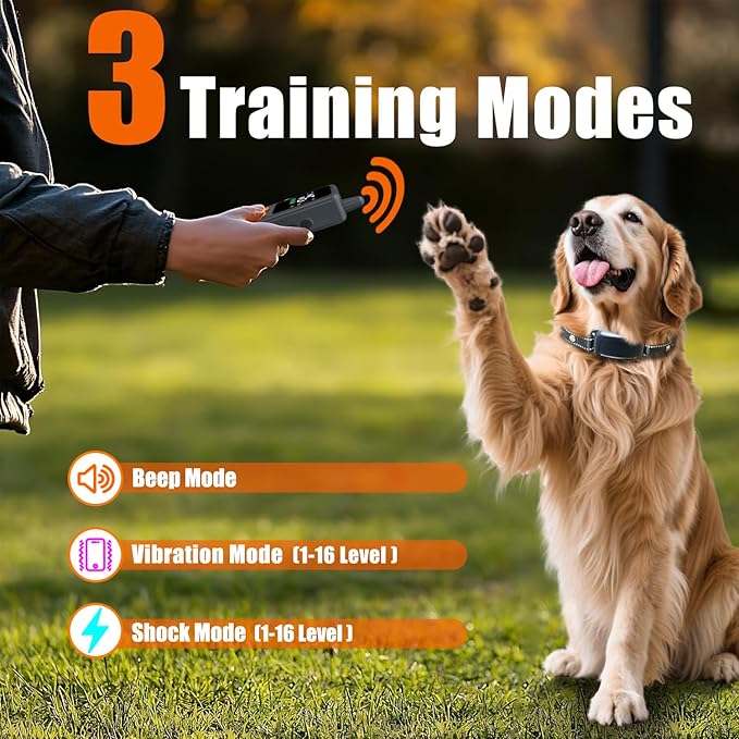 Dog Training Collar with Remote - 5000ft Waterproof Dog Shock Collars 2 Dogs for Large Medium Small Dogs Rechargeable E Collars for Dogs Training with Beep Vibration Humane Shock(1-16) Mode
