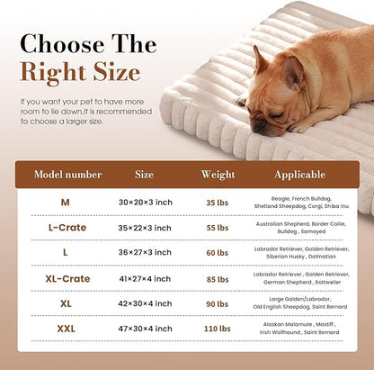 Cozila Extra Large Dog Bed for Crate, Orthopedic Dog Bed with Waterproof Lining, Soft Short Plush Surface & Egg Crate Foam, Machine Washable Pet Bed with Removable Cover & Anti Slip Bottom