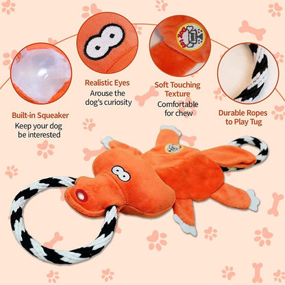 WUGO Tug of War Dog Toy - Interactive Tough Tug of War Toy with Rope Knotted Rope Puppy Toys to Keep Them Busy