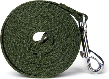 Siumouhoi Strong Durable Nylon Dog Training Leash, 1 Inch Wide Traction Rope, 6 ft 10ft 15ft Long, for Small and Medium Dog (Military Green, 15 Feet)