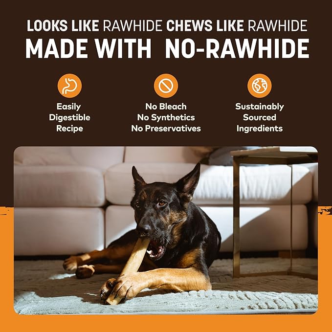 Earth Animal No Hide Chews - Long Lasting Rawhide Free Large Dog Chews Rolls, Chicken - 3 Count Value Pack