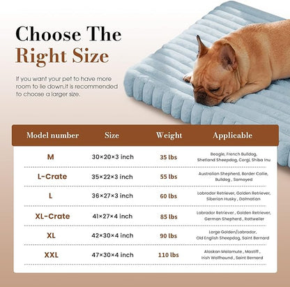 Cozila Extra Large Dog Bed for Crate, Orthopedic Dog Bed with Waterproof Lining, Soft Short Plush Surface & Egg Crate Foam, Machine Washable Pet Bed with Removable Cover & Anti Slip Bottom