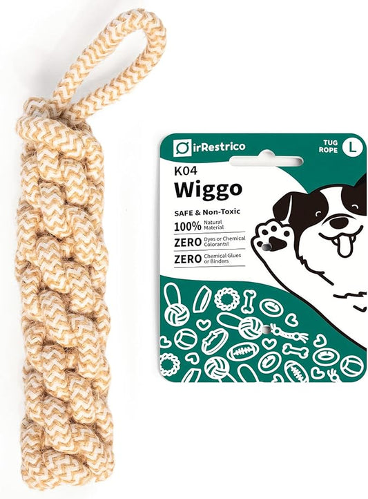 IRRESTRICO Dog Chew Toys for Aggressive Chewers, Rope Toys for Large Dogs with Dental Benefits, Durable Training Chew Rope, L Size