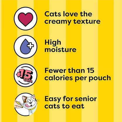 Temptations Creamy Puree Squeezable Lickable Wet Cat Treat with Chicken, 0.42 oz. Tubes, 16 Count