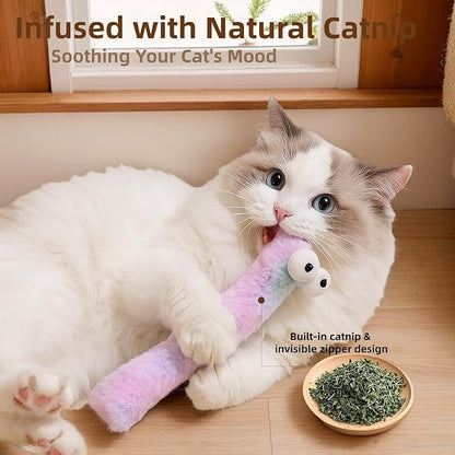 2BB Cat Kicker Toy with Catnip for Indoor Cats –3 Pack Soft Plush Kick Stick Toy for Kicking, Biting & Wrestling – 12.5in Interactive Catnip Toys to Reduce Boredom & Promote Exercise