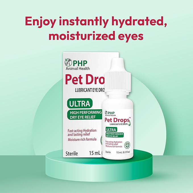 Ultra Lubricant Pet Drops 15 ml - Eye Drops for Cats and Dogs - Moisture Rich Formula, Fast Acting Hydration Dogs Eye Drop for Dry Eyes, Artificial Tears for Extra Dry Eye (Made in U.S.A)