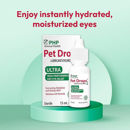 Ultra Lubricant Pet Drops 15 ml - Eye Drops for Cats and Dogs - Moisture Rich Formula, Fast Acting Hydration Dogs Eye Drop for Dry Eyes, Artificial Tears for Extra Dry Eye (Made in U.S.A)