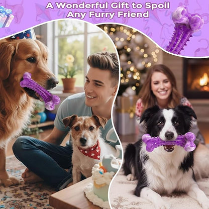 Dog Toys for Aggressive Chewers, Long Lasting Dog Chew Toys - Interactive Rubber Bone Toy for Large, Medium Breed - Large Dogs Toy Keep Them Busy