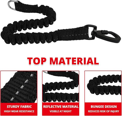 Long Dog Leash 30 FT: Heavy Duty Rope Leashes for Dogs Training with Swivel Lockable Hook Reflective Threads Bungee and Padded Handle - Dog Lead for Large Small Medium Dogs Outside Walking Hiking Red
