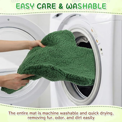 BrightRow 3 Pack Self Warming Pet Bed Leaf Shape Self Heating Cat Dog Mat Washable Thermal Sleeping Pad for Indoor Outdoor Hedgehog, Bunny, Sugar Glider, Rat, Chinchilla(Dark Green,Large-19 x29)
