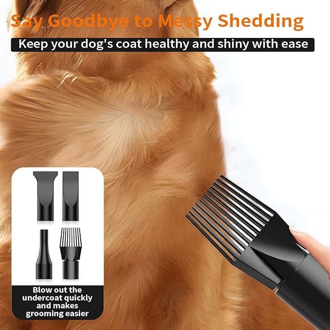PETNF Dog Dryer for Pet Grooming, Dog Hair Dryer Blower Dog Blow Dryer High Velocity Air Forced Blow Dryer for Large Dogs,Noise Reduction Pet Hair Dryer 3.2HP Adjustable Speed Temp Dogs Grooming Bath