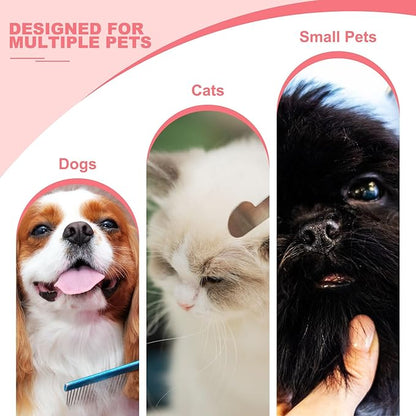 PETAXCELL Dog Cat Comb, Pet Combs Stainless Steel Teeth with Rounded Ends for Knots Mats Loose Hair Removal, 6.5IN (Gold Plated, 3 Pack), Grooming Tool Intended for Long Curly Hair Pet