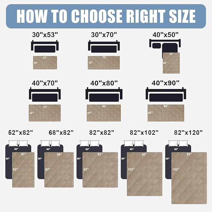 Smiry Waterproof Dog Bed Cover Blanket 40x80, Soft Reversible Pet Blanket, Washable Leakproof Cats Dogs Couch Cover for Sofa, Couch, Furniture, Lattice, Taupe/Beige