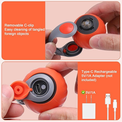 BABORUI Interactive Cat Toy Ball - Automatic Interactive Cat Toys for Indoor Cats with 3 Tails, 2 Speeds Rechargeable Enrichment Toys for Small/Medium/Large to Keep Them Busy (Orange)