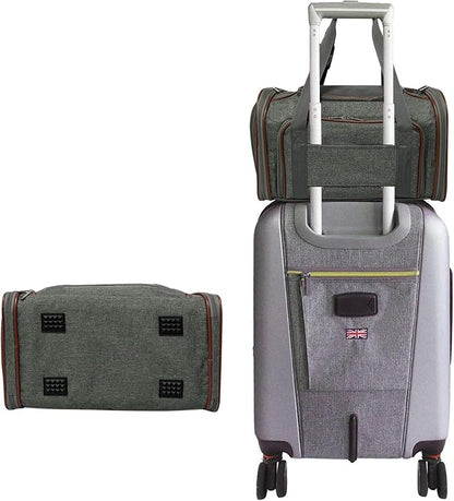 Mr. Peanut's Expandable Airline Approved Soft Sided Pet Carrier, Luxury Travel Tote with Premium Auto Self Locking Zippers, 18LX10.5WX11 H (Twilight Grey)