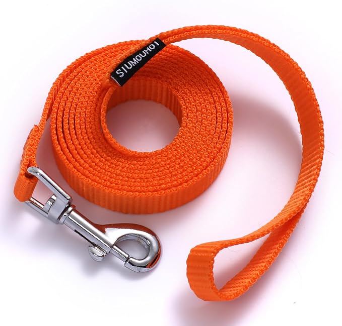 6 FT Puppy Leashes, Strong Traditional Style Leash with Easy to Use Collar Hook,Dog Lead Great for Small and Medium and Large Dog (Orange, 5/8 in x 6 ft)