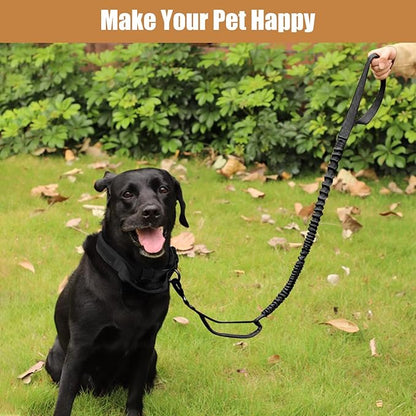 Tactical Dog Collar Leash Set, Adjustable Military Training Nylon Collar Dog Training with Control Handleand Metal Buckle, Dog Collar for Medium Large Dogs (Black,M)