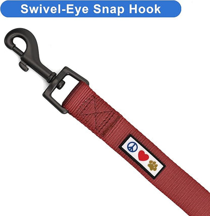 Pawtitas Solid 6 ft Marsala Dog Leash XXS/Cat Custom Name and Phone Embroidery Strong Nylon Leash for Small Breeds