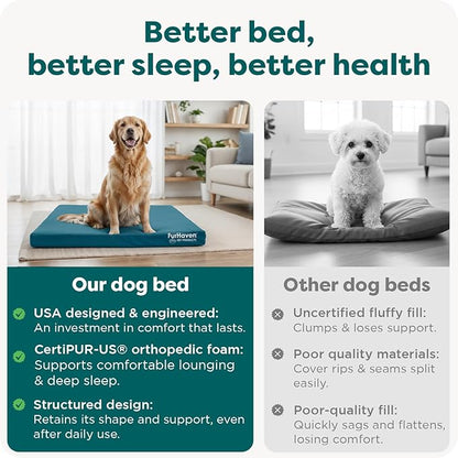 Furhaven Water-Resistant Orthopedic Dog Bed for Large Dogs w/ Removable Washable Cover, For Dogs Up to 95 lbs - Indoor/Outdoor Logo Print Oxford Polycanvas Mattress - Stone Gray, Jumbo/XL