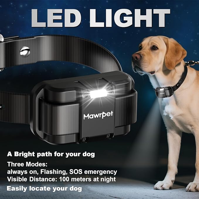 MawrPet Dog Training Collar with Remote-5200FT, Dog Shock Collar with IPX7 Waterproof, Shock, Vibration, Beep, E-Collar for Dogs Training, Rechargeable, Suitable for All Breeds of 15-120lbs