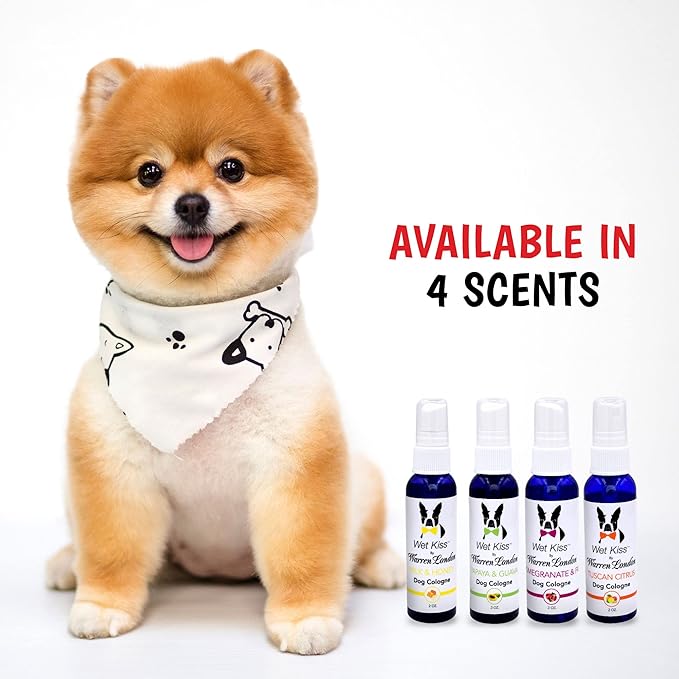 Warren London Wet Kiss Dog Cologne Spray – Papaya & Guava | Long-Lasting Odor Eliminator & Coat Freshener for Dogs & Cats | 16 oz